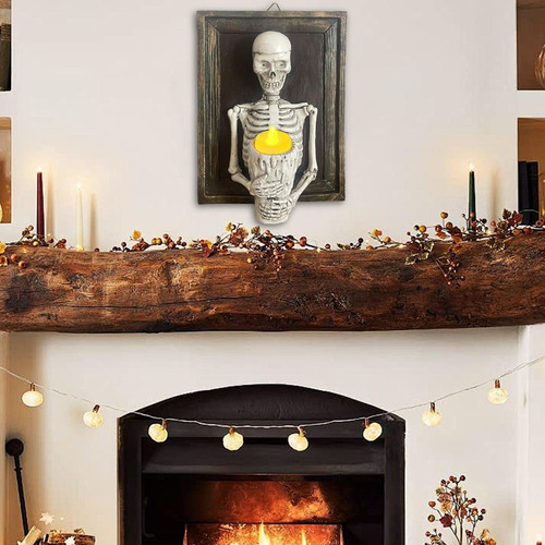 Vela Led Con Calavera De Halloween Candelabros De Halloween