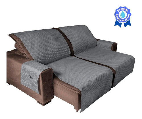 Capa Para Sofá-cama Modelo Impermeável Cinza 2,20m X 2,40m