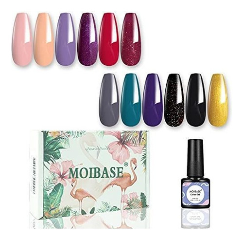 Esmalte De Uñas - Moibase 12 Color Gel Nail Polish Set, 