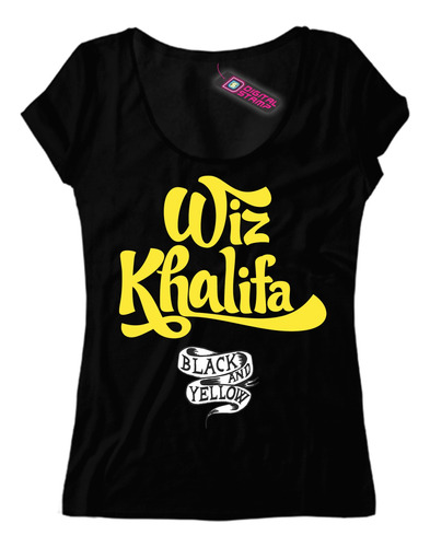 Remera Mujer Wiz Khalifa Black And Yellow Rap 23 Dtg Premium