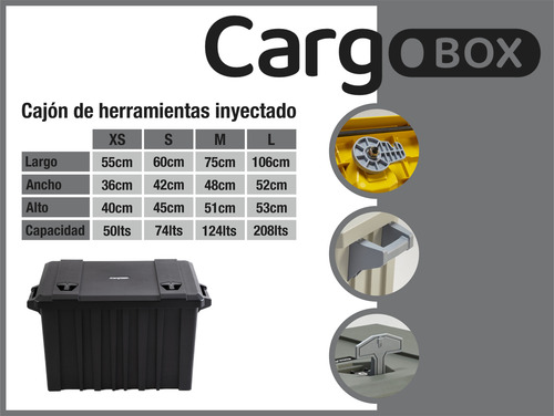 Baul Plastico Cajon Negro Camioneta Amarok Hilux Ranger 124l