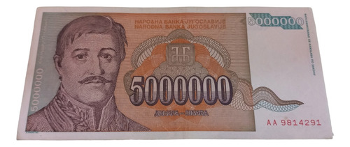 Billete Yugoslavia 5000.000