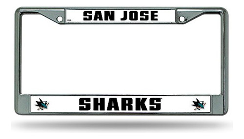 Nhl Hockey San Jose Sharks Premium License Plate Chrome...