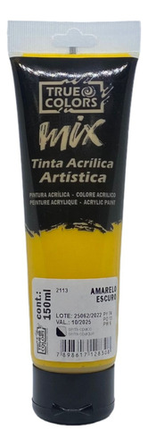 Tinta Acrílica Artistica Mix True Colors 150ml 2113 Amarelo