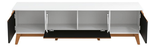 Rack Kappesberg 3 Portas Branco/preto Fosco 180cm