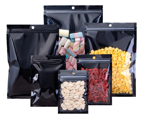 Bn 9 X 13 Cm * 16 De Seda [100]] - Bolsa Ziplock Preta Yin