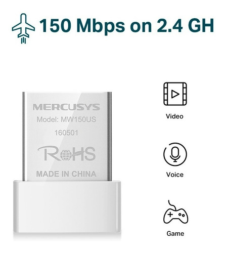Tarjeta De Red Usb Inalambrica Mw150us Mercusys 150 Mbp Mv