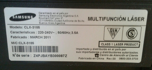 Impresora Samsung Clx 3185