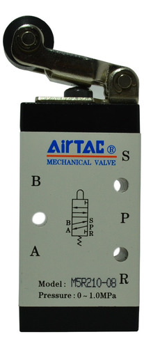 Válvula Con Actuador Rodillo Airtac, Na, 5/2, Medida: 1/4
