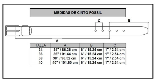 Imagen 4 de 5 de Fossil Cinto Caballero Carson Mb1369201 Color Cafe De Piel