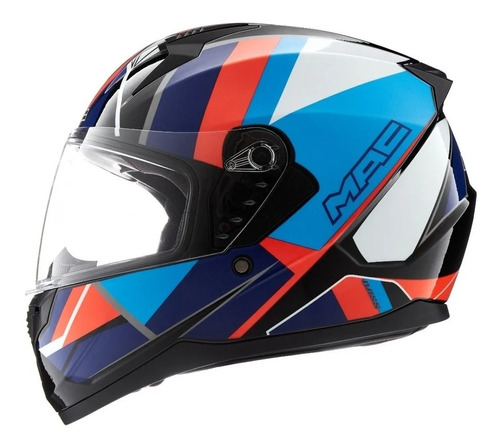 Casco Mac M67 Nirvana Gloss Negro Azul Rojo Mr Ituzaingo