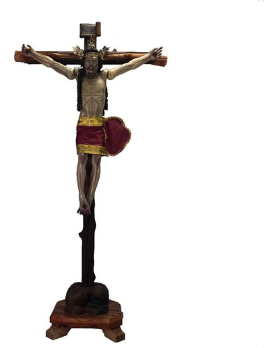 Cristo De Base  Articulado De Brazos Talla En Cedro 110