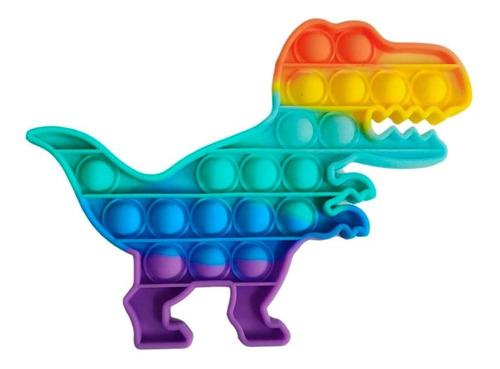 Pop It Dinosaurio Multicolor Arcoiris Juego Antiestrés Vaj