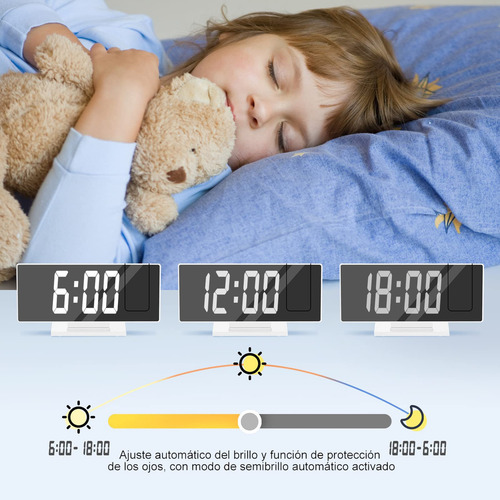 Reloj Despertador Digital Con Pantalla Led, Despertador