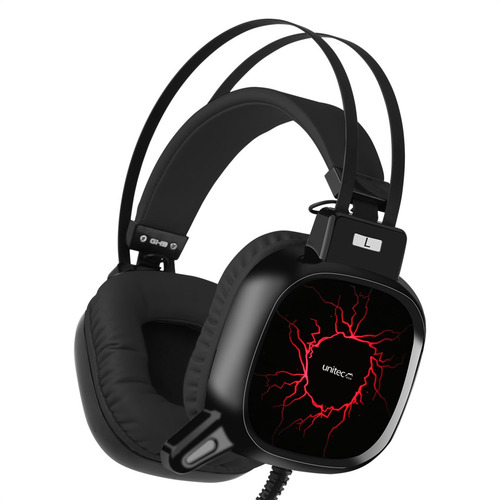 Imagen 1 de 6 de Diadema Gamer Unitec Con Micrófono / Luz Led / Usb / 3.5mm