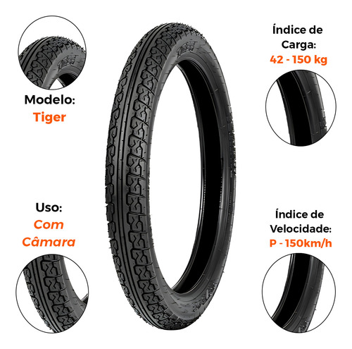 Par Pneu 275-18 + 90-90-18 Tiger Uso Com Câmara Technic