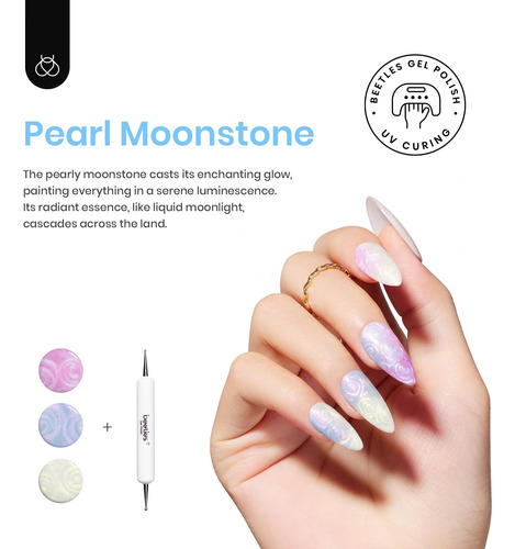 Kit De 6 Esmaltes Gel Secado Uv Coleccion Pearl Moonstone
