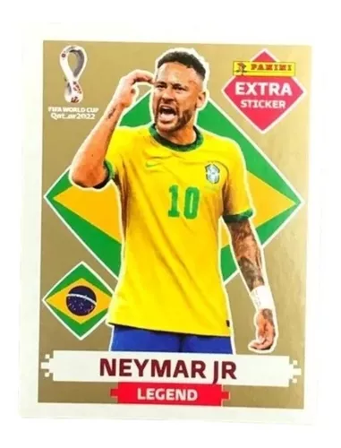 Neymar Extra Gold Legend Figurinha Álbum Qatar 2022 - Escorrega o