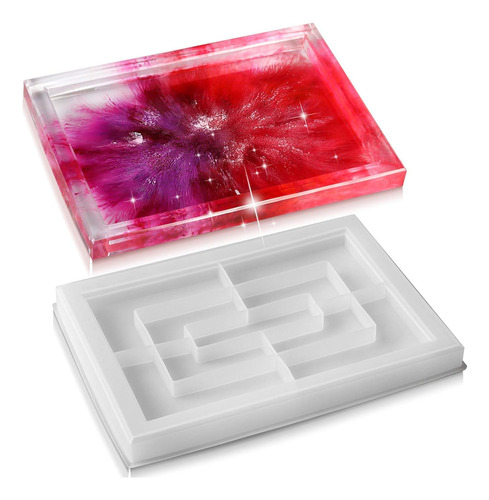 Moldes P Bandejas Rectangulares Grande Resina Molde Silicona