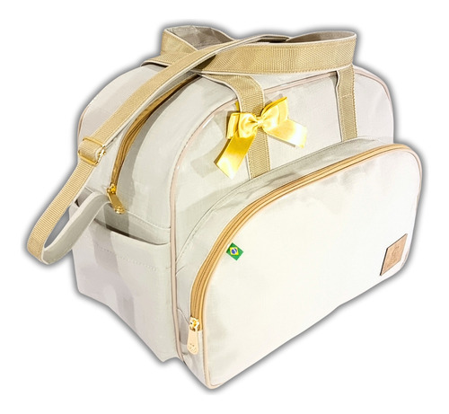 Kit Bolsa Maternidade Bebe Menina Menino Com Trocador - 3pçs Cor Gelo Desenho do tecido Listras