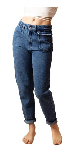 Jean Pantalon Mujer Mom Slouchy Rigido