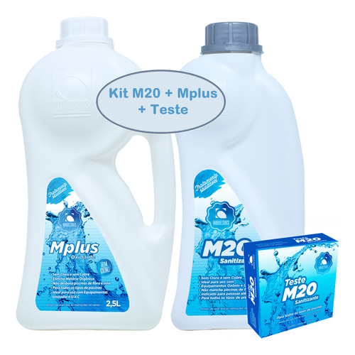 Kit M20 Sanitizante + Mplus Oxidante + Kit Teste - Maresias