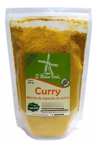 Curry En Polvo 100% Nat  X 250g - g a $64