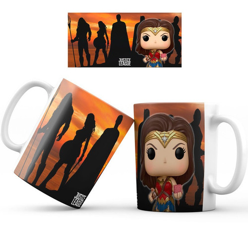 Mug Taza Liga De La Justicia Funkopop Regalo 001