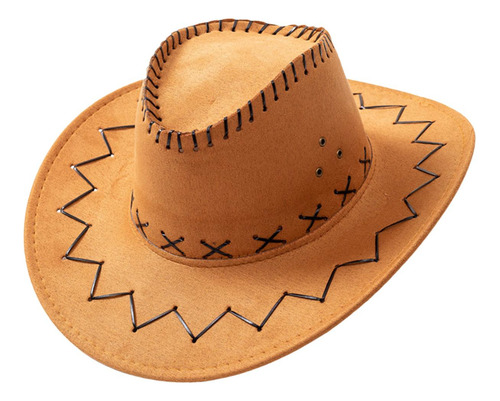 Sombrero De Vaquero De Ante Estilo Occidental Naranja