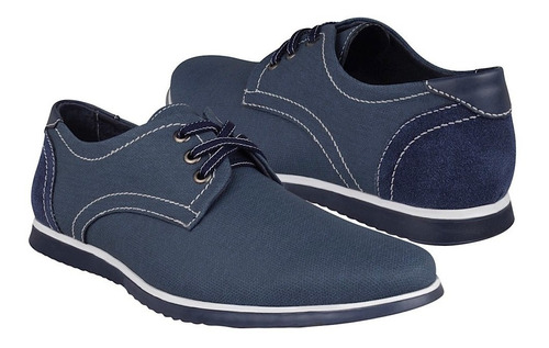 Zapato Casual Stylo Para Caballero Simipiel Azul 12514