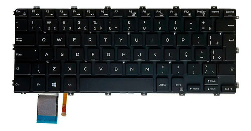 Teclado Para Dell 5480 5485 5488 5588 5481 5482 Iluminado Br Cor Preto Idioma Português Brasil
