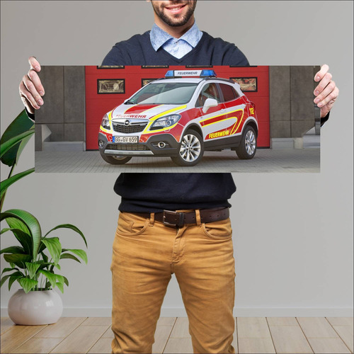 Cuadro 30x80cm Auto 2015 Opel Mokka Feuerwehr 94 648