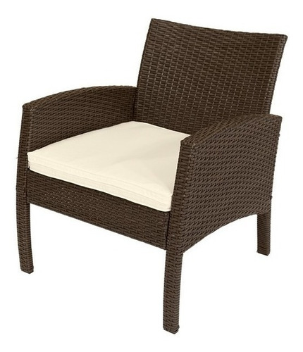 Juego De Jardin Sillas Sillones Mesa 4 Pzas Simil Ratan