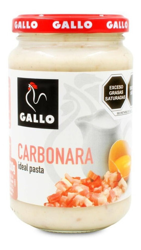 Salsa Carbonara Gourmet Pasta Gallo Frasco 350gr