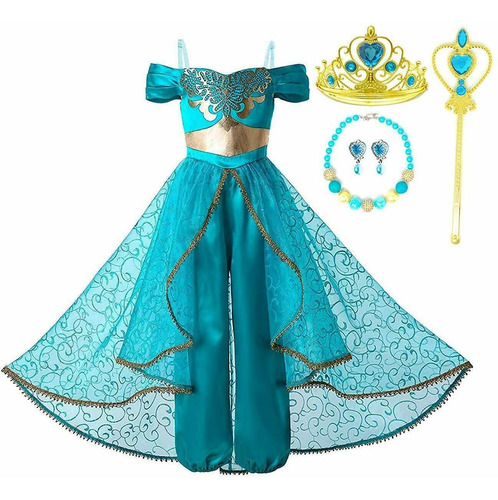 Disfraz Talla 4-5 Para Niñas De Princesa Árabe Jazmín