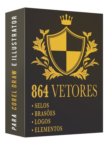 Promoção Logomarca - 864 Vetores Brasões Selos E Elementos