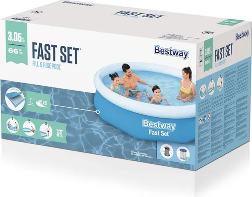 Piscina Inflable Fast Set 305x66 Cm Bestway Con Bomba Filtro