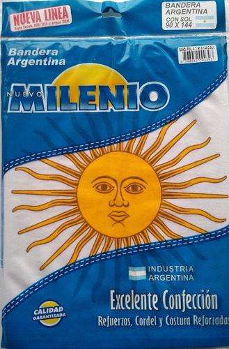 Bandera De Tela Argentina Nuevo Milenio De 90x144cm Con Sol