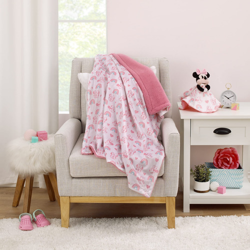 Set De Mantas Para Bebés Disney Minnie Mouse Sherpa Super So