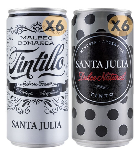 Vino Santa Julia Dulce Natural Y Tintillo Lata 12x269ml