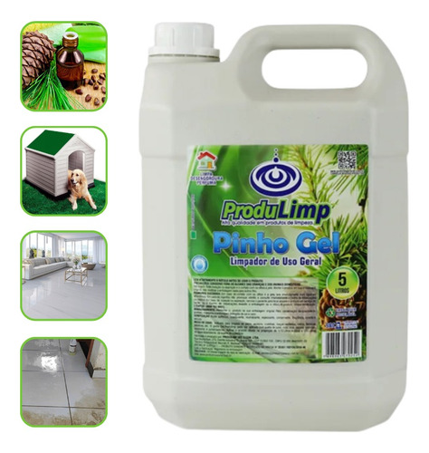 Pinho Gel 5l Concentrado Perfumado Limpa Piso Canil Multiuso