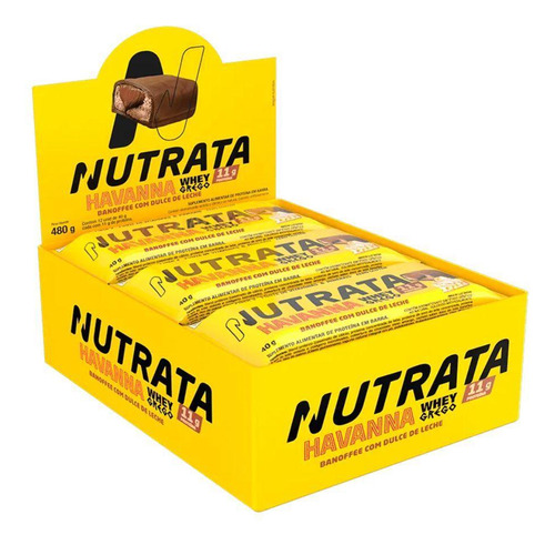 Barra Whey Grego Banoffee Havanna Display 12un Barras 40g