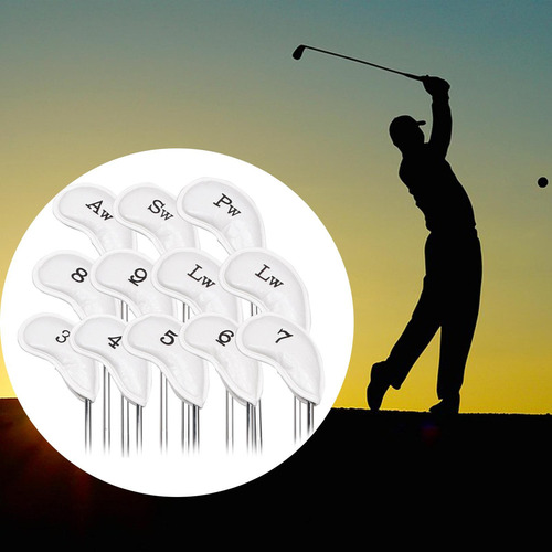 12pcs Pu Golf Iron Headcover, Golf Club Head Cover, Club