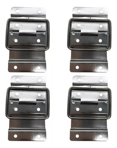 Bisagra Tope Mediano Cromado,8 Barrenos Mod.qyx-088 Set 4pzs