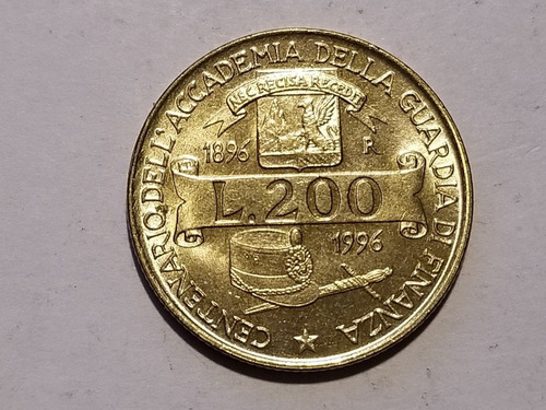 Italia 200 Liras 1996 100° Aniversario Guardia Finanza - Unc