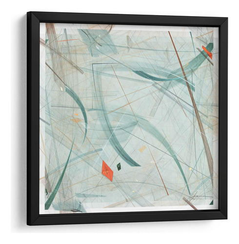 Cuadro Enmarcado Negro Panel De Vector I 40x40