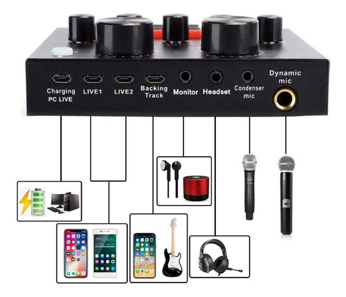 Mini Mezclador De Sonido Bluetooth Para Transmisión En Vivo
