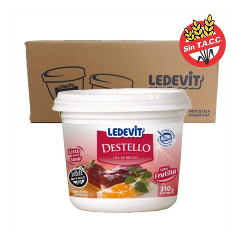 Gel Brillo En Frio Destello Frutilla Ledevit 16u X 310g