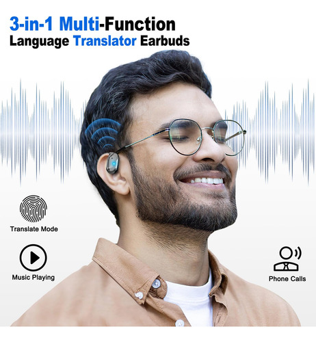 Auriculares De Traductor Traductor Instantáneo Bidireccional Color
