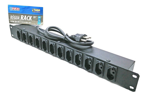 Imagem 1 de 4 de Régua Rack Padrão 19 Polegadas Bivolt 12 Tomada 20a Metalico
